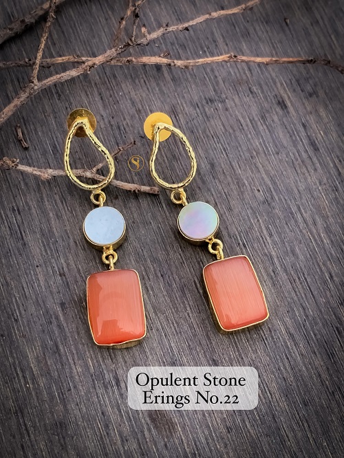 2 Designer Wedding Wear Opulent Stone Earrings Suppliers In India
